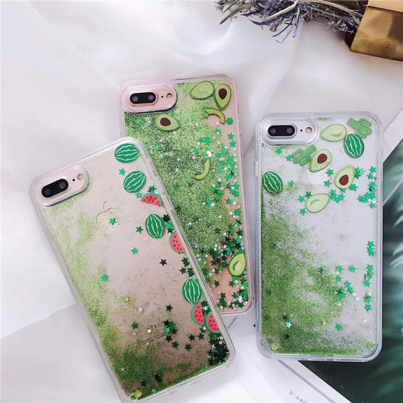Avocado Quicksand Liquid Case Cover Iphone 7/8 + - Picture 3 of 5